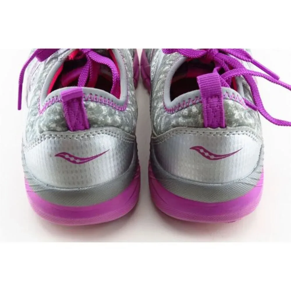Saucony Silver Synthetic Athletic Girls Shoes‎ Size 5